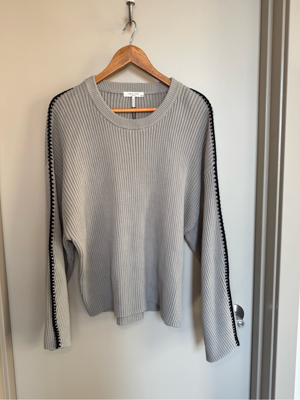 rag & bone Isabella Crewneck Cotton Ribbed Sweater